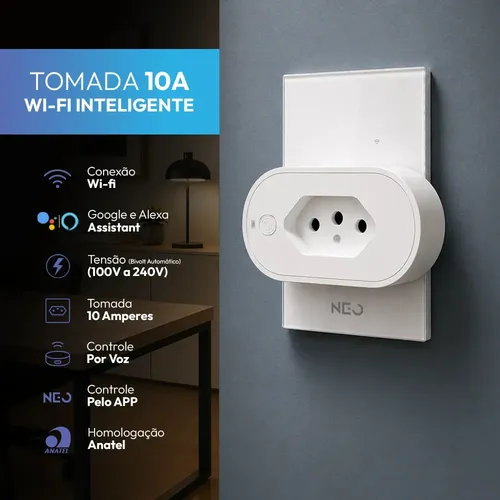 Tomada Inteligente Wi-Fi 2.4 GHz 10A Bivolt Neo Avant