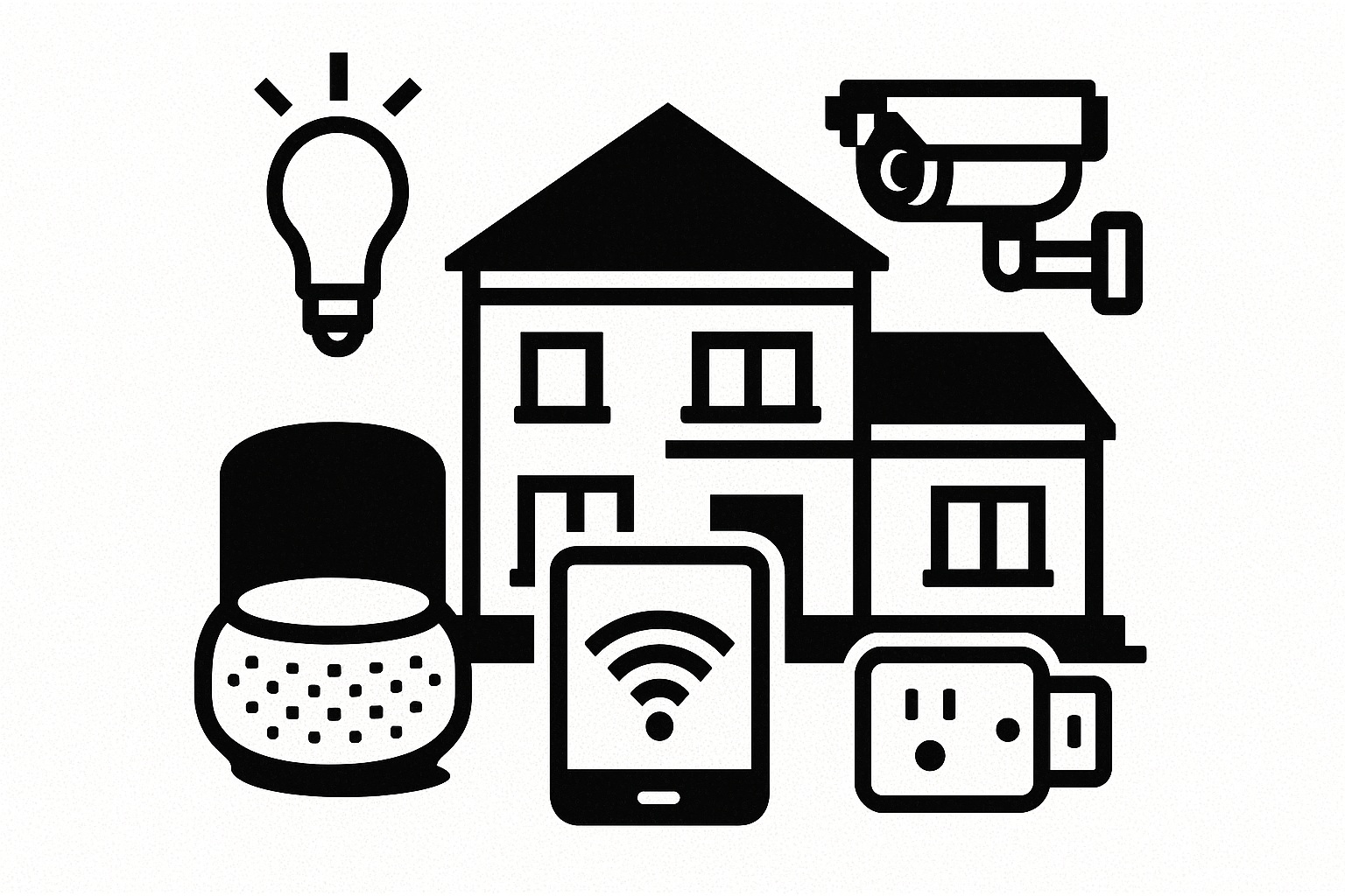 Automação residencial com lâmpadas, câmeras, assistentes de voz e dispositivos inteligentes