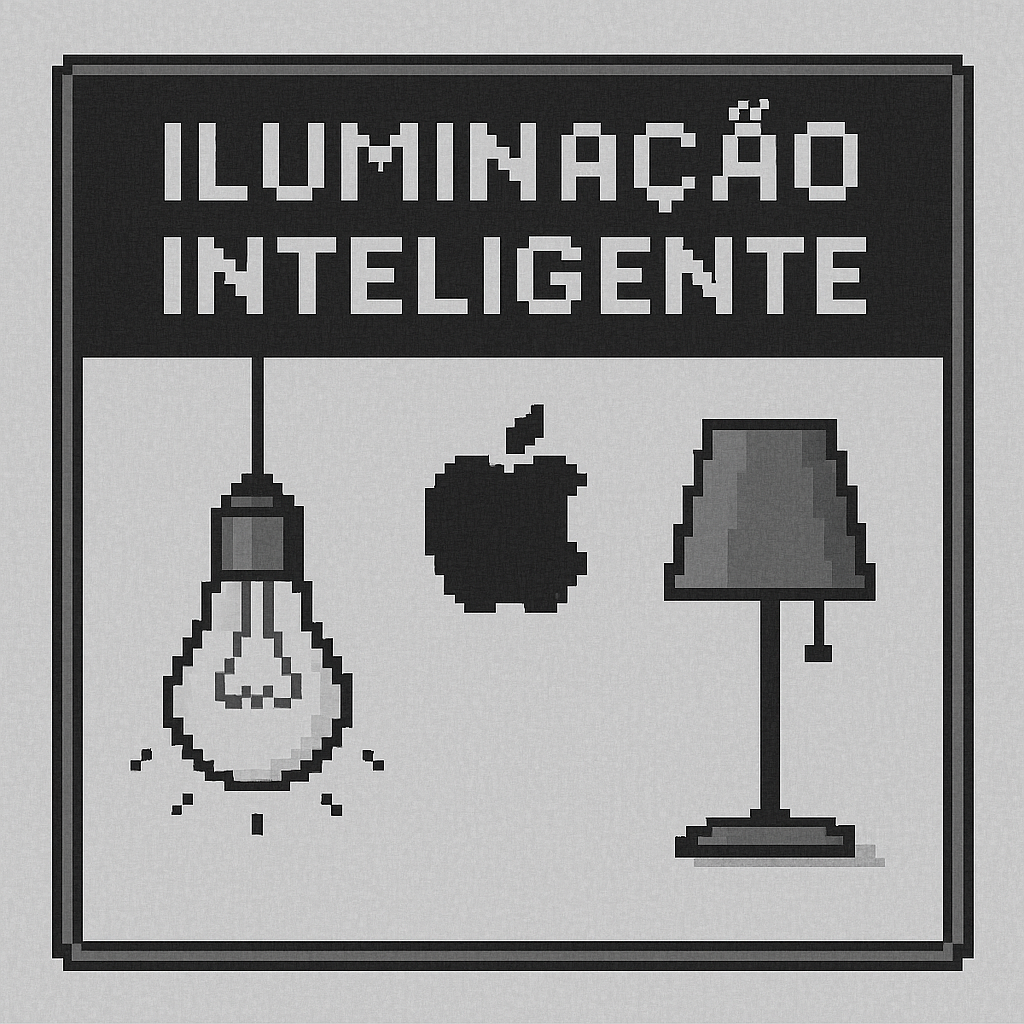 Iluminação Inteligente Pixel Art - Lâmpada, Apple e Abajur